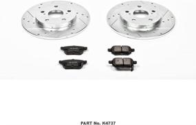 img 2 attached to 🚗 Enhance Your Vehicle's Braking Performance with Power Stop K4737 Rear Z23 Carbon Fiber Brake Pads and Drilled & Slotted Brake Rotors Kit