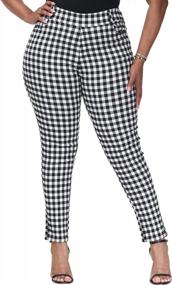 img 4 attached to ALLEGRACE High Waisted Skinny Pants With Pockets For Women - Work And Casual Plus Size Pull-On Pants