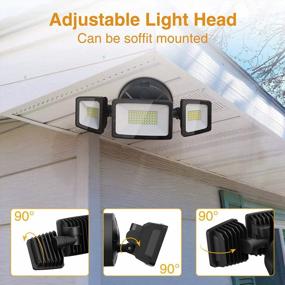 img 1 attached to Onforu 2 Pack 55W Outdoor Flood Lights With 3 Adjustable Heads, 5500LM LED Flood Light Fixture For Garden, Yard, And Eave, IP65 Waterproof Switch Controlled Security Light, 6500K Brightness