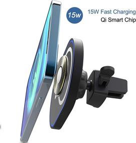 img 3 attached to 🚗 Magnetic Wireless Car Charger with Auto-Clamping Vent Mount for iPhone 12/Pro Max/Mini/Xs/Xr/X/11 Pro Max/11 Pro