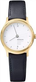 img 4 attached to Mondaine Men'S 'Helvetica No.1' Quartz Stainless Steel And Black Leather Casual Watch (Model: MH1L1111LB)