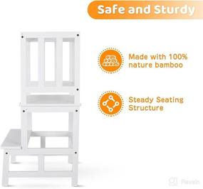 img 2 attached to BEEYEO Kitchen Toddler Step Stool with Safety Rail - 150 LBS Load-Bearing Capacity