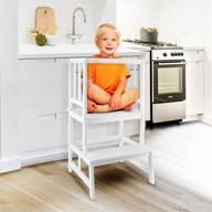 beeyeo kitchen toddler step stool with safety rail - 150 lbs load-bearing capacity логотип