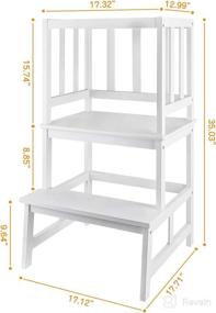 img 1 attached to BEEYEO Kitchen Toddler Step Stool with Safety Rail - 150 LBS Load-Bearing Capacity