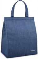 vagreez insulated lunch bag: large waterproof tote for women & men - total blue logo