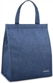 img 4 attached to VAGREEZ Insulated Lunch Bag: Large Waterproof Tote For Women & Men - Total Blue