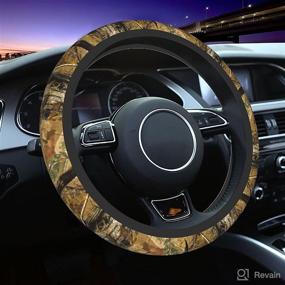 img 4 attached to Camo Steering Wheel Cover For Women &Amp