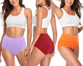 img 2 attached to Comfortable And Stylish High Waist Cotton Brief Panties For Women In Regular And Plus Sizes