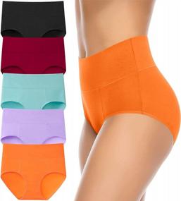 img 4 attached to Comfortable And Stylish High Waist Cotton Brief Panties For Women In Regular And Plus Sizes