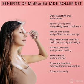 img 1 attached to 💎 Revitalize Your Skin with the Jade Face Roller Gua Sha Face Tool
