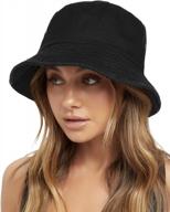 washed cotton bucket hats for men and women - stylish and packable sun hats for beach or travel with strings logo