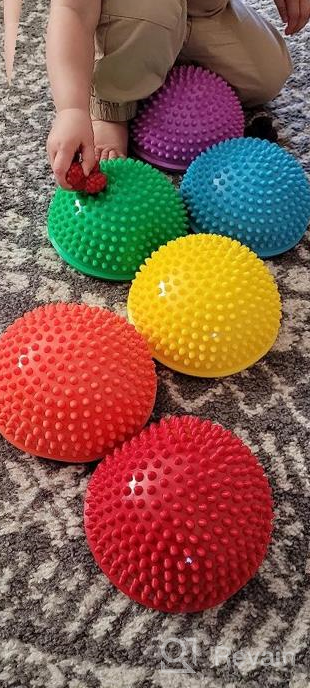 img 1 attached to Yes4All Balance Pods And Disc Set - Geometric And Rocky Shapes For Stability Training, Core Strength, Coordination, Massage For Adults, Obstacle Course For Kids And Dogs review by Aaron Moore