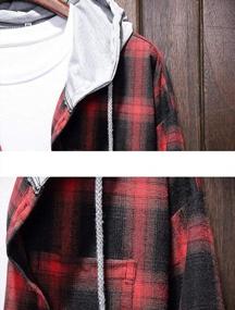 img 1 attached to Stylish Plaid Hooded Shirts For Men: Lightweight And Versatile For Casual Occasions