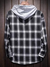img 3 attached to Stylish Plaid Hooded Shirts For Men: Lightweight And Versatile For Casual Occasions