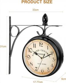 img 3 attached to 7"/18Cm WICHEMI Wall Clock - Retro Station Clock With 360° Rotation For Home Decor