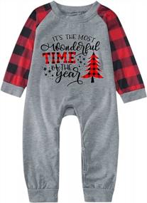 img 1 attached to Get Festive With Matching Christmas Pajamas For The Whole Family - Red Plaid Xmas Deer Sleepwear Set