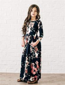 img 3 attached to Floral Casual Dresses Pocket T Shirt Girls' Clothing ~ Dresses