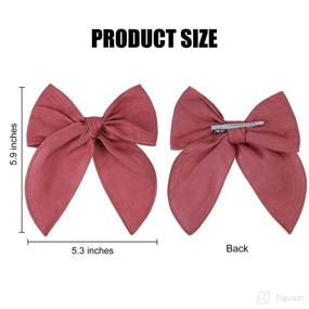 img 1 attached to 🎀 DEEKA Large Linen Hair Bow 8 PCS - Handmade Neutral Hair Accessories for Toddler Girls & Little Kids