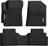 🚗 oedro all-weather black tpe floor mats for 2020-2022 kia soul - complete set liners including 1st and 2nd row: front and rear logo