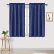 dwcn navy blue room darkening blackout curtains - thermal insulated privacy energy saving window curtain drapes 52 x 45 inch length, set of 2 bedroom living room curtains logo