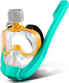 img 4 attached to Experience Ultimate Comfort And Performance With The Odoland 5-In-1 Snorkel Set - Full Face Mask, Fins, And Accessories For Unmatched Snorkeling Adventure