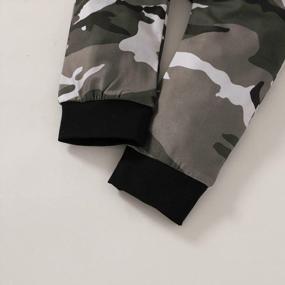 img 1 attached to Fall Winter Outfit Set For Baby Boys: Long Sleeve Letter Print T-Shirt And Camouflage Pants With Cool Tops
