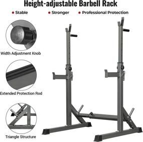 img 2 attached to Multi-Functional Barbell Rack And Weight Lifting Station For Home Gym Fitness - Adjustable Squat Rack, Dip Stand, And Bench Press Station By Kicode