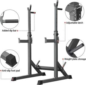 img 1 attached to Multi-Functional Barbell Rack And Weight Lifting Station For Home Gym Fitness - Adjustable Squat Rack, Dip Stand, And Bench Press Station By Kicode