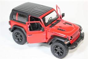 img 1 attached to KiNSMART 2018 Jeep Wrangler Red Rudicon Hard Top - 5 inch 1:34 Scale Die Cast Metal Model Toy with Pullback Action