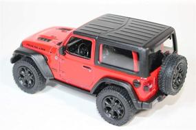 img 3 attached to KiNSMART 2018 Jeep Wrangler Red Rudicon Hard Top - 5 inch 1:34 Scale Die Cast Metal Model Toy with Pullback Action