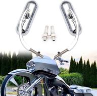 chrome 8mm 10mm motorcycle oval rearview mirrors for harley dyna softail sportster touring kawasaki suzuki logo