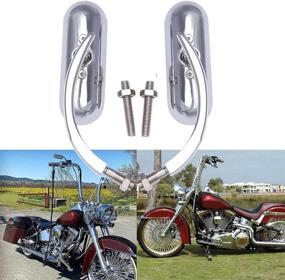 img 3 attached to Chrome 8Mm 10Mm Motorcycle Oval Rearview Mirrors For Harley Dyna Softail Sportster Touring Kawasaki Suzuki