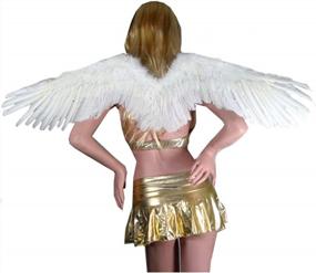 img 1 attached to SACASUSA Large Feather Halloween Angel Wings 3 Colors Black, White, Red
