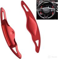 red metal cnc billet aluminum steering wheel paddle shifter extension covers for 2018-up hyundai genesis g70 - sanrily sport, interior decoration accessories логотип