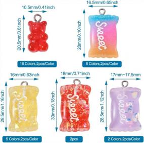 img 2 attached to Colorful Gradient Gummy Bear Resin Pendants With Glitter - Perfect For DIY Jewelry Making