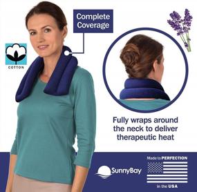 img 2 attached to Soothe Neck Pain With SunnyBay Microwave Heating Pad - Lavender Blue Neck Warmer Heat Wrap