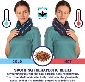 img 1 attached to Soothe Neck Pain With SunnyBay Microwave Heating Pad - Lavender Blue Neck Warmer Heat Wrap