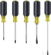 🔧 klein tools 80031 screwdriver set: 5-piece kit with slotted, phillips, and square tips for ultimate versatility and comfortable cushion grip логотип