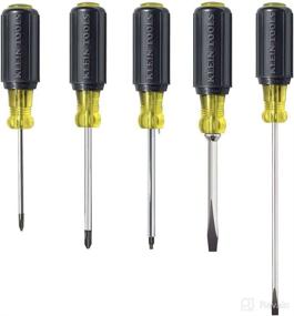 img 4 attached to 🔧 Klein Tools 80031 Screwdriver Set: 5-Piece Kit with Slotted, Phillips, and Square Tips for Ultimate Versatility and Comfortable Cushion Grip