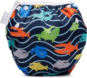 img 3 attached to Colorful, Reusable Baby Pool Diapers – Perfect For Swimming Fun!