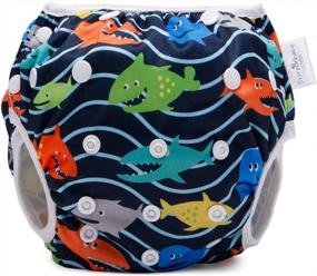 img 4 attached to Colorful, Reusable Baby Pool Diapers – Perfect For Swimming Fun!