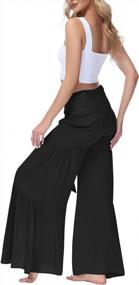 img 3 attached to 👖 Lrady Womens Wide Leg Palazzo Lounge Pajama Pants: Stylish High Waist Beach Boho Trousers