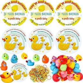 img 4 attached to 🦆 Quack-tastic Fun: 220 Pack Duck Cards with Rubber Ducks Set and Bonus Rubber Bands - A Must-Have for Sharing and Bath Time (Novel Style)
