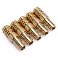 pack of 5 ltwfitting brass barb hose reducing splicer mender fittings for 3/8-inch id hose to 1/2-inch id hose - ideal for air, water, fuel & boats logo