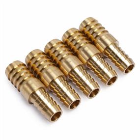 img 4 attached to Pack Of 5 LTWFITTING Brass Barb Hose Reducing Splicer Mender Fittings For 3/8-Inch ID Hose To 1/2-Inch ID Hose - Ideal For Air, Water, Fuel & Boats