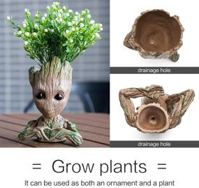 img 1 attached to Baby Groot Flower Pot,Flowerpot Treeman Heart-Shaped Groot Succulent Planter Cute Green Plants Flower Pot With Hole Pen Holder