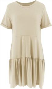 img 1 attached to Платье Flowy Swing T Shirt с короткими рукавами для женщин в стиле Бэби-Долл, повседневное и миленькое с удобными карманами - Minclouse.