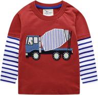 frogwill toddler excavator cartoon construction boys' clothing: tops, tees & shirts collection for little builders logo