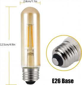 img 3 attached to Vintage T10 LED Filament Bulbs: Warm 2200K Light, 4W Amber Colored, Dimmable, Ideal For Desk Lamps And Pendant Displays
