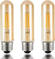 vintage t10 led filament bulbs: warm 2200k light, 4w amber colored, dimmable, ideal for desk lamps and pendant displays logo